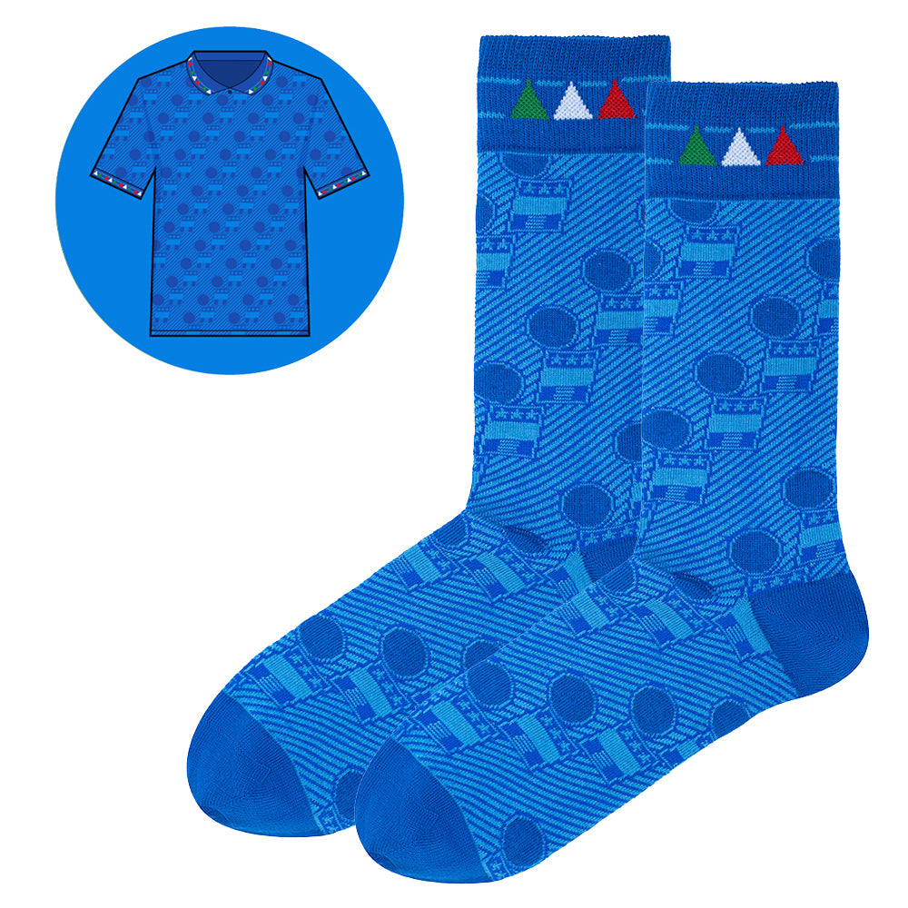 Italy - Home 94 | Retro Shirt Socks | Blue | Size UK 7 - 11