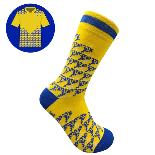Leeds - Away 94 | Retro Shirt Socks | Yellow | Size UK 7 - 11