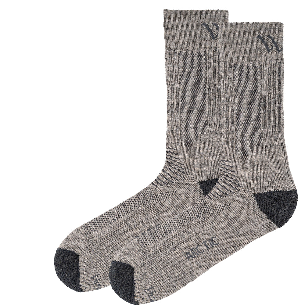 Arctische Merinowol Wandelsokken Extra Dik Voor Koude Klimaten Grijs