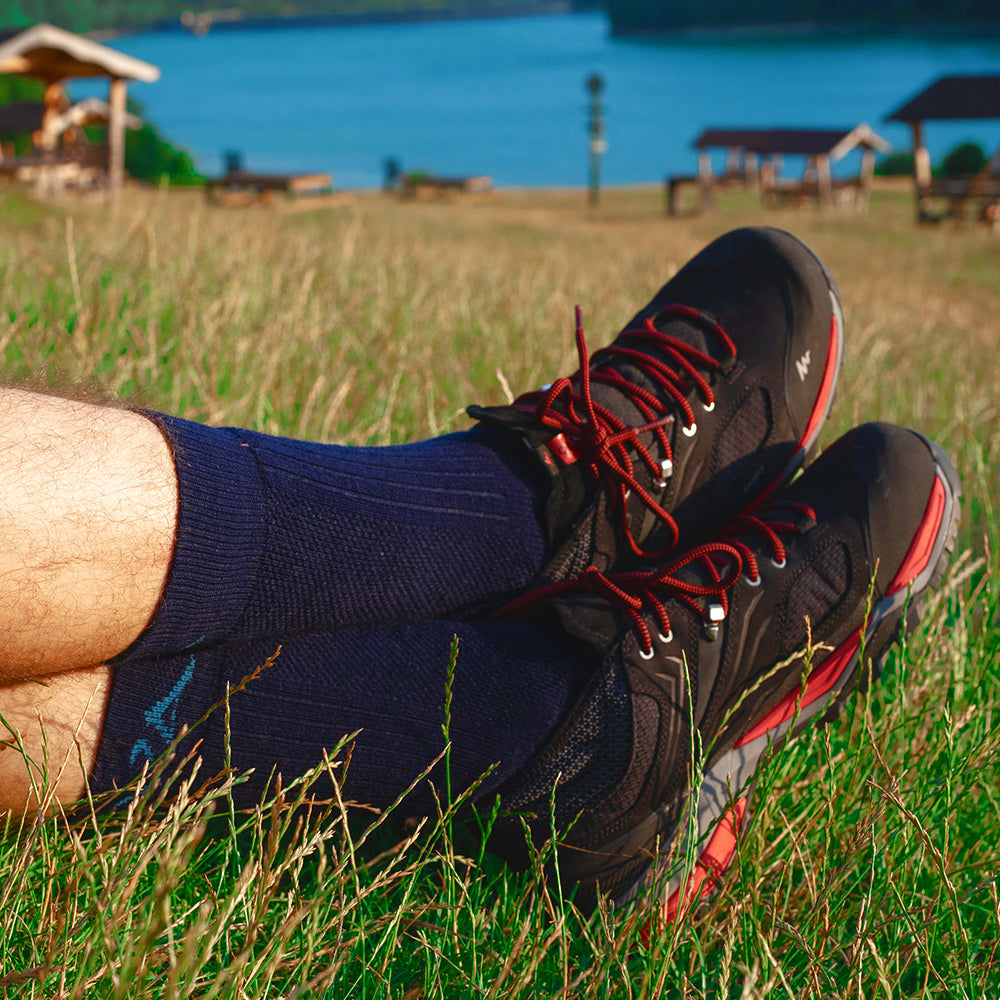 Arctic Merino Wool Hiking Socks Extra Thick For Cold Climates Navy