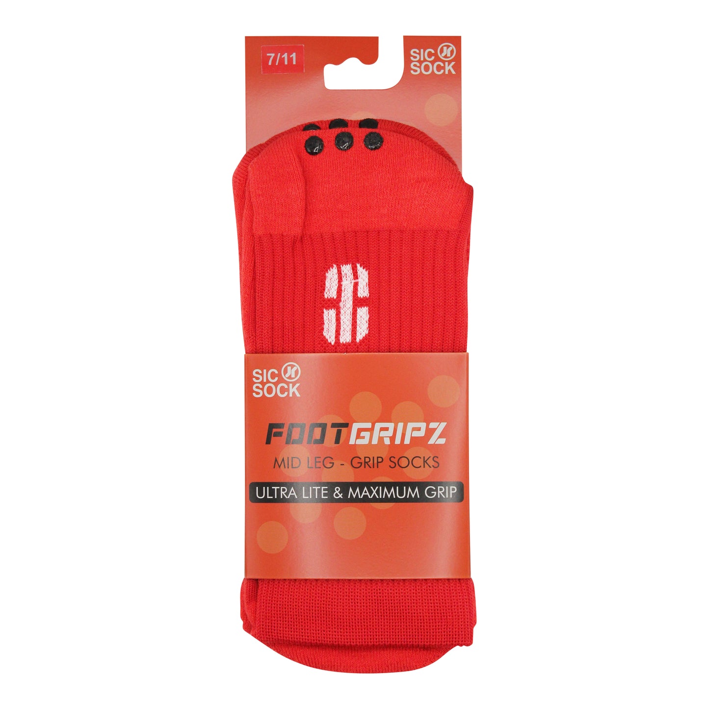 FootGripz Mid Grip Socks | Red
