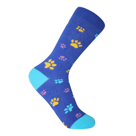 Blue Paw Print Pup Lover Socks