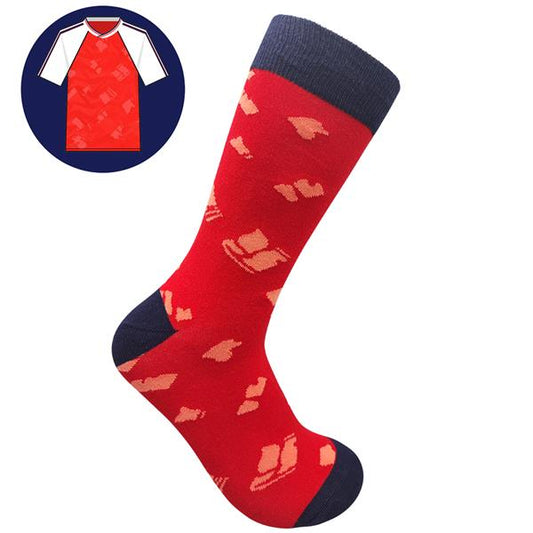 GoonR - Home 90 | Retro Shirt Socks | Red | Size UK 7 - 11