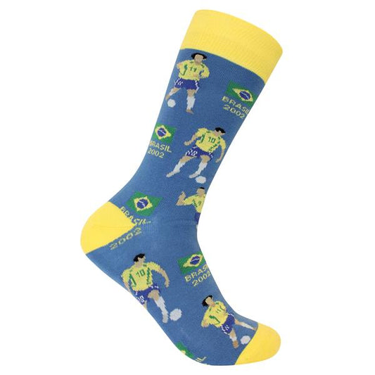 Brazil 2002 World Cup | Retro Shirt Socks | Size UK 7 - 11