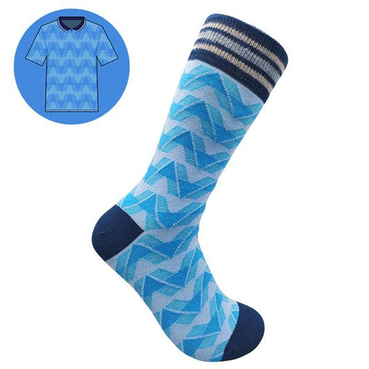 M. City - Home 89 | Retro Shirt Socks | Blue | Size UK 7 - 11