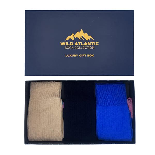 Luxuriöse, gerippte Baumwollsocken – Dingle Geschenkbox, Größen UK 7–11