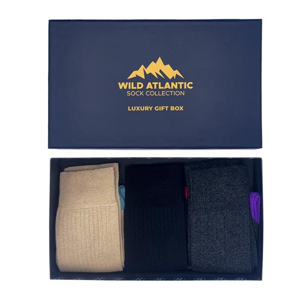 Luxuriöse, gerippte Wollsocken – Kinsale Geschenkbox, Größen UK 7–11