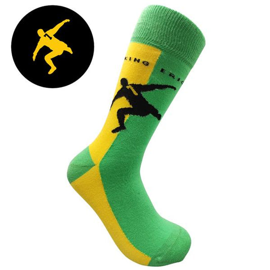 King Eric - M.Utd | Socks | Yellow / Green | Size UK 7 - 11