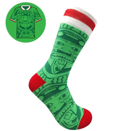 Mexico - Home 98 | Retro Shirt Socks | Green | Size UK 7 - 11