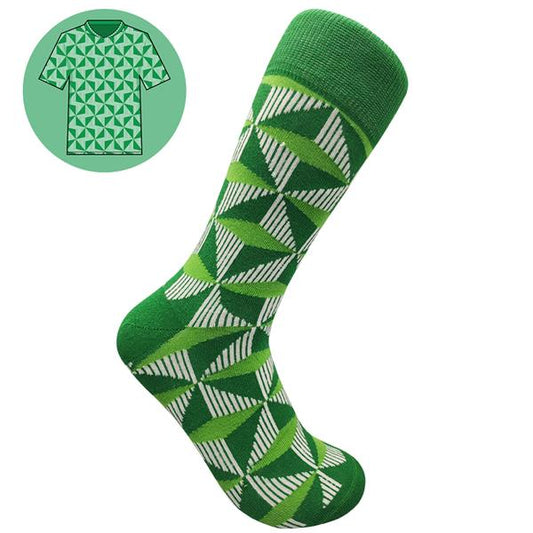 Northern Ireland - Home 90 | Retro Shirt Socks | Green Pattern | Size UK 7 - 11