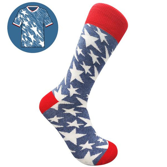 USA - Home 94 | Retro Shirt Socks | Denim Blue | Size UK 7 - 11