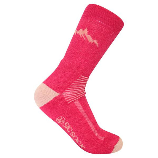 Wild Atlantic Merino Wool Hiking / Walking Socks | Pink | UK 4 - 7