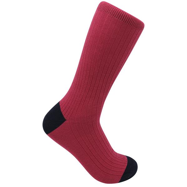 Wild Atlantic Sock Collection Luxury Cotton Ribbed Socks Pink/Navy | Men