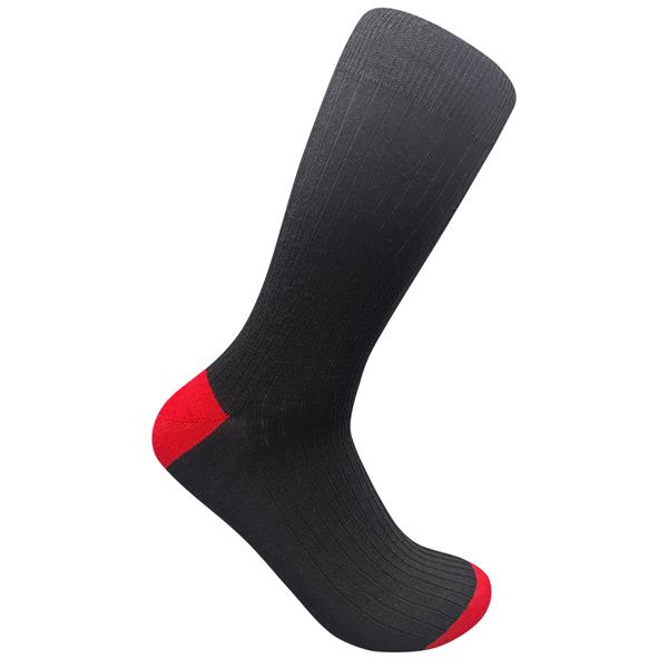 Wild Atlantic Sock Collection Luxury Wool Ribbed Socks Black/Red | Men