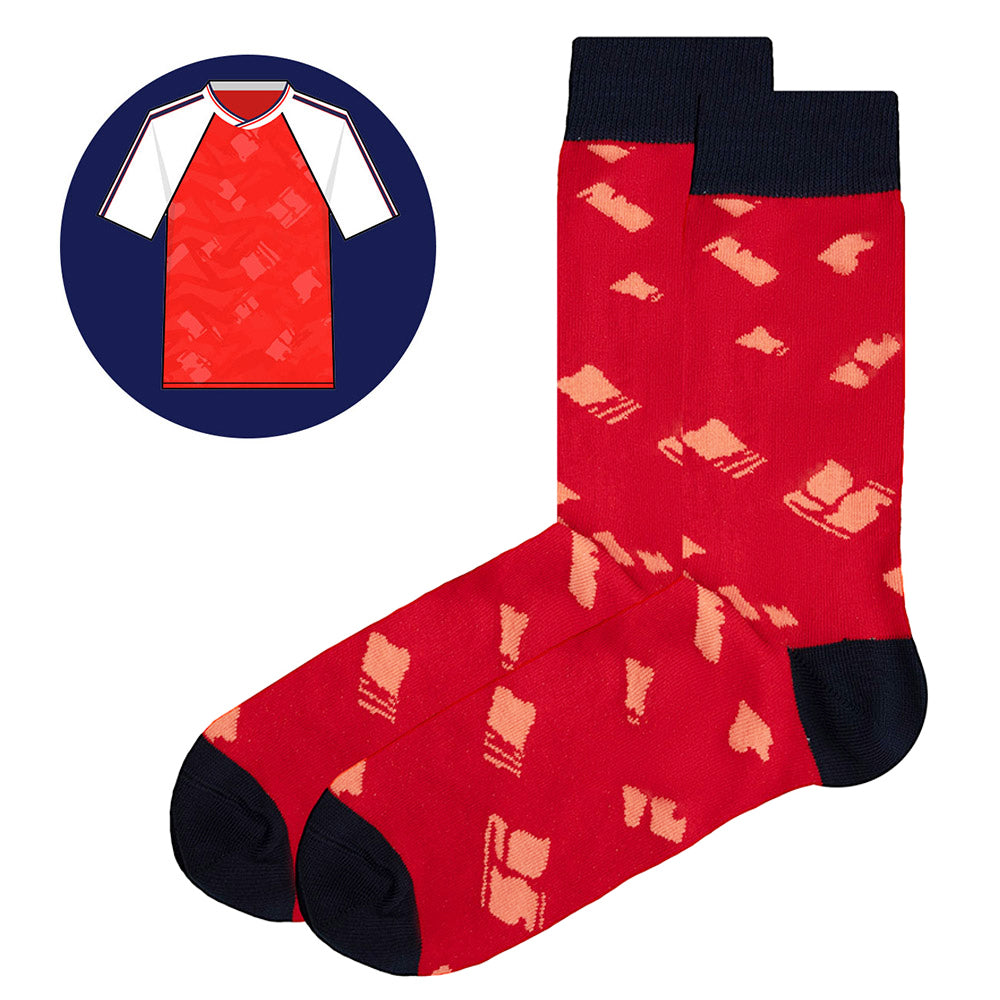 GoonR - Home 90 | Retro Shirt Socks | Red | Size UK 7 - 11