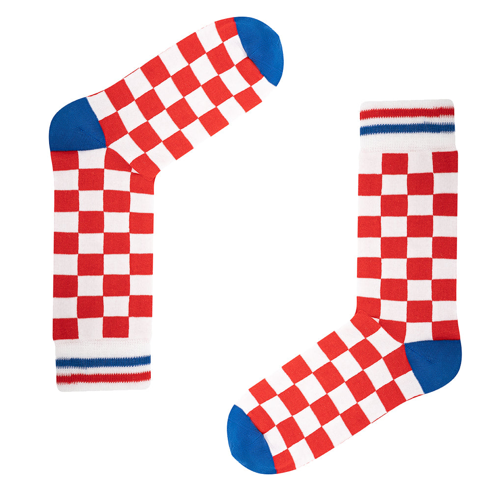 Croatia - Home 96 | Retro Shirt Socks | Chequered | Size UK 7 - 11