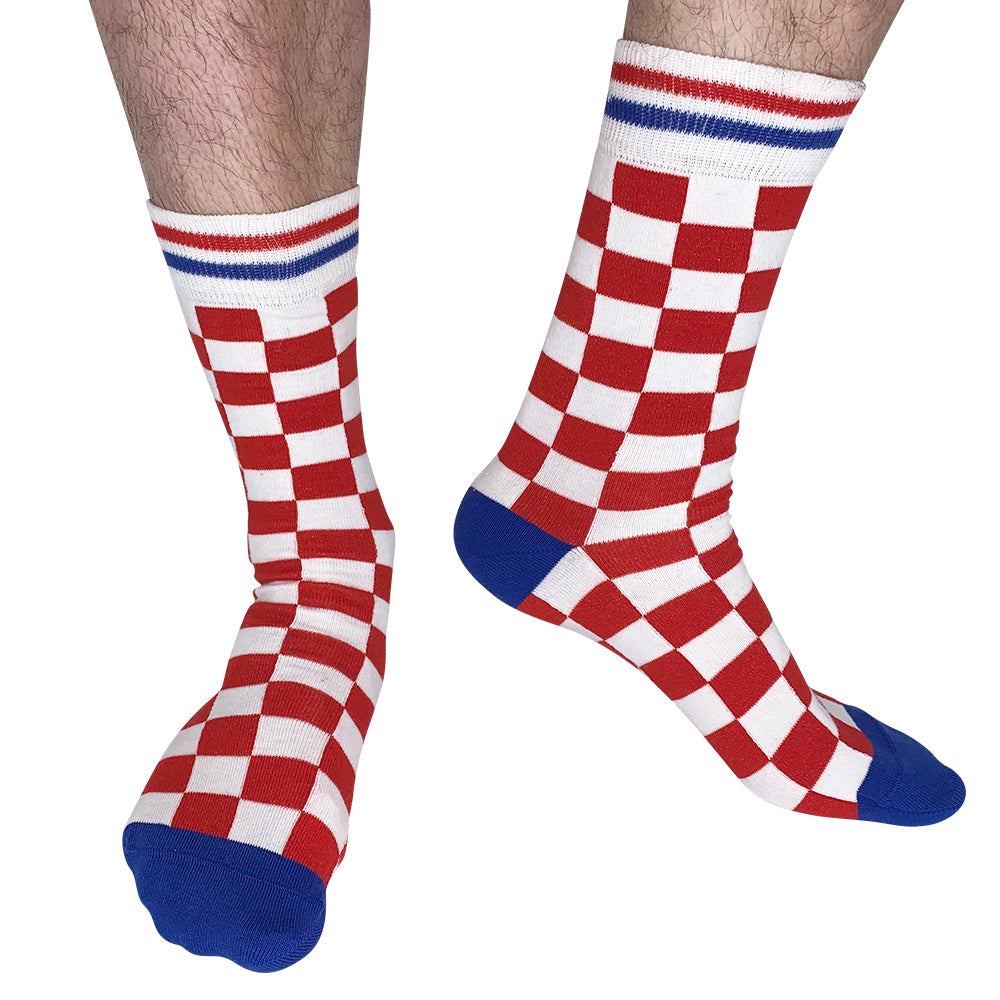 Croatia - Home 96 | Retro Shirt Socks | Chequered | Size UK 7 - 11