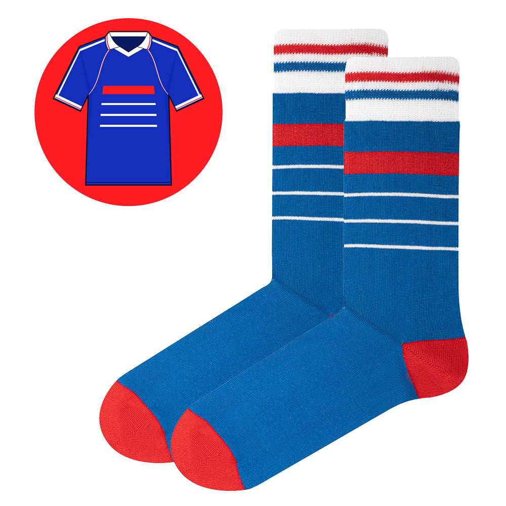 France - Home 98 | Retro Shirt Socks | Blue | Size UK 7 - 11