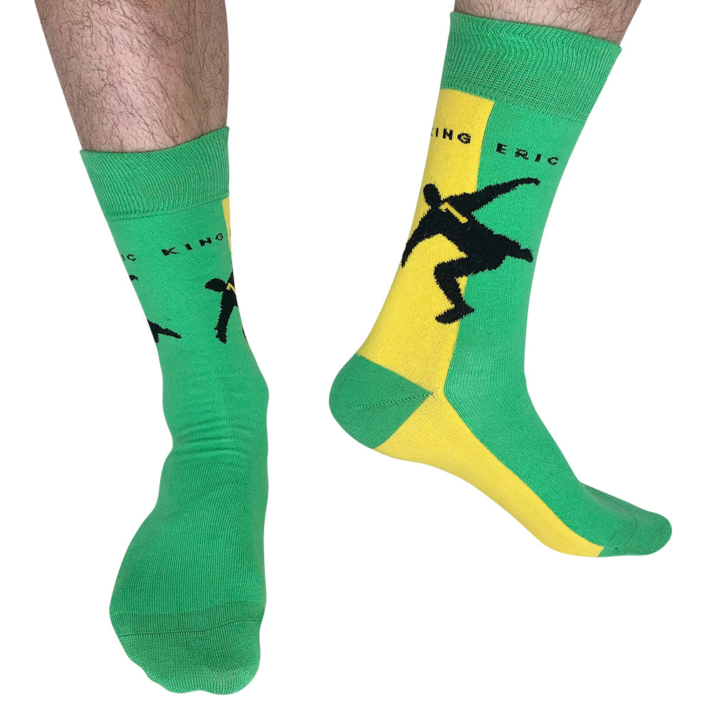 King Eric - M.Utd | Socks | Yellow / Green | Size UK 7 - 11