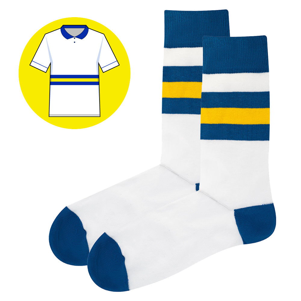Leeds - Home 94 | Retro Shirt Socks | White | Size UK 7 - 11