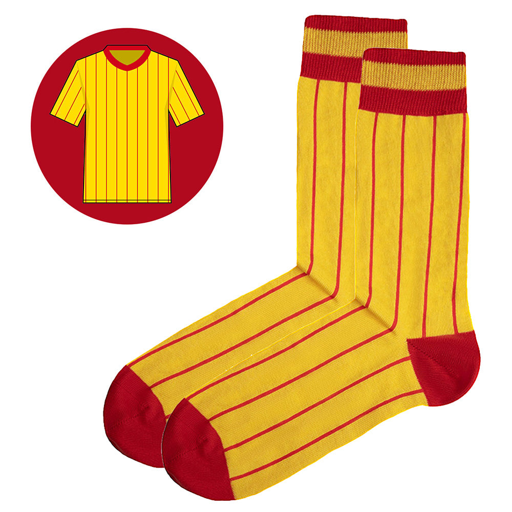 Liverpool - Away 82 | Retro Shirt Socks | Yellow | Size UK 7 - 11