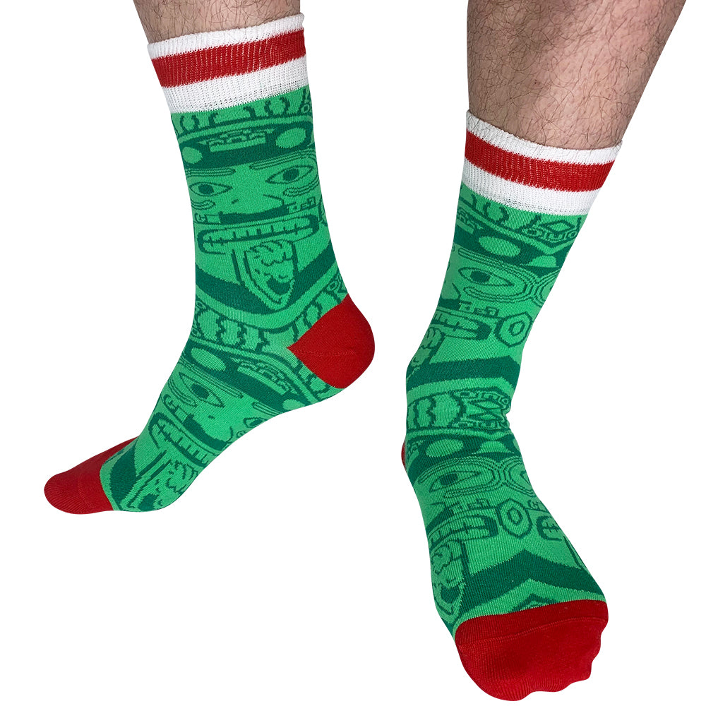 Mexico - Home 98 | Retro Shirt Socks | Green | Size UK 7 - 11