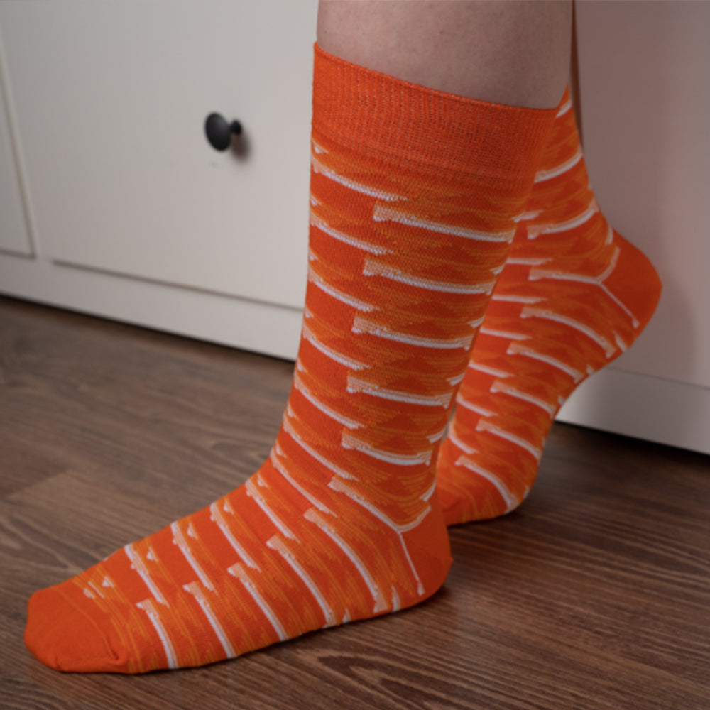 Netherlands - Home 88 | Retro Shirt Socks | Orange | Size UK 7 - 11