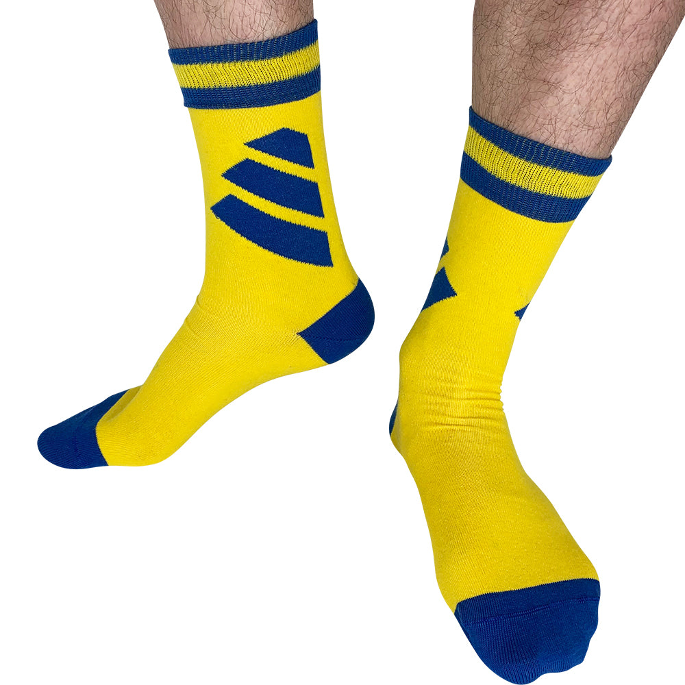 Sweden - Home 94 | Retro Shirt Socks | Yellow / Blue | Size UK 7 - 11
