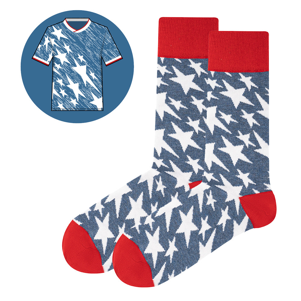 USA - Home 94 | Retro Shirt Socks | Denim Blue | Size UK 7 - 11