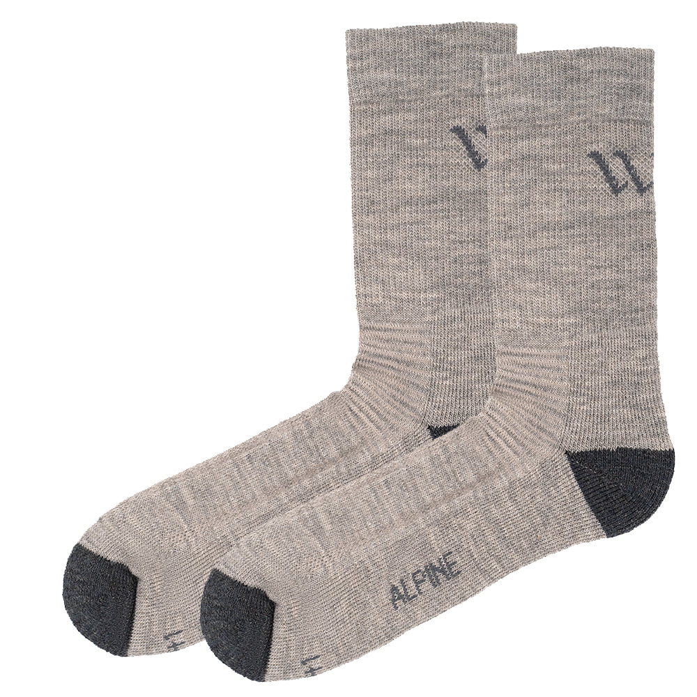 Alpine Merino Wool Hiking Socks For Milder Climates Grey