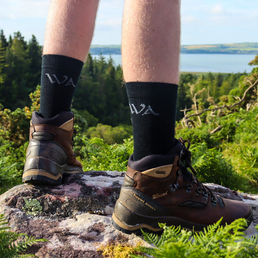 Alpine Merino Wool Hiking Socks For Milder Climates Black