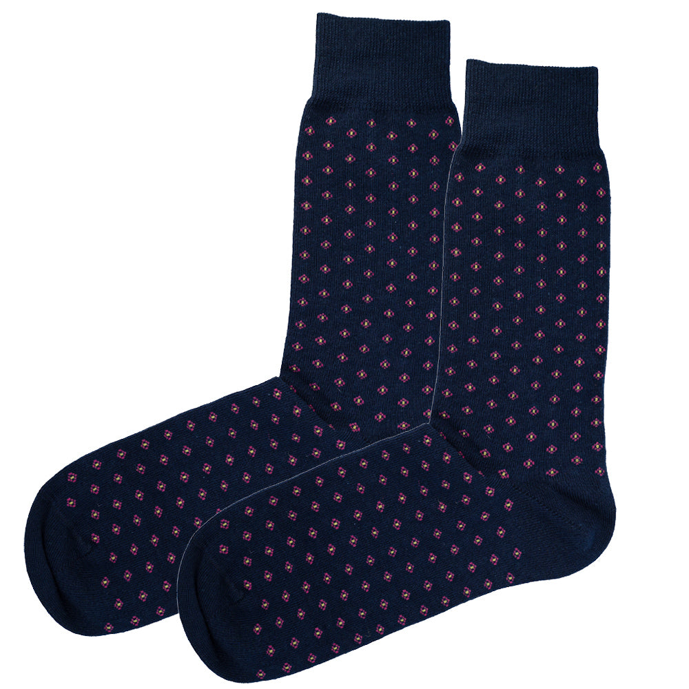 Wild Atlantic Sock Collection Luxury  Navy Multidiamond Socks