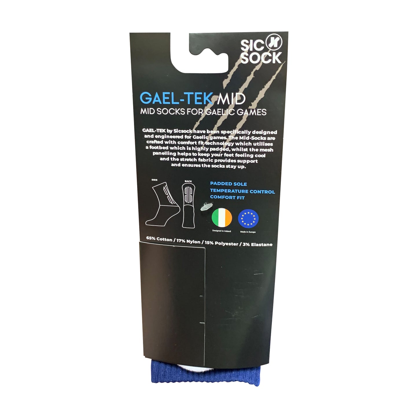 Gael-Tek Mid Socks For Gaelic Games | Navy & Blue