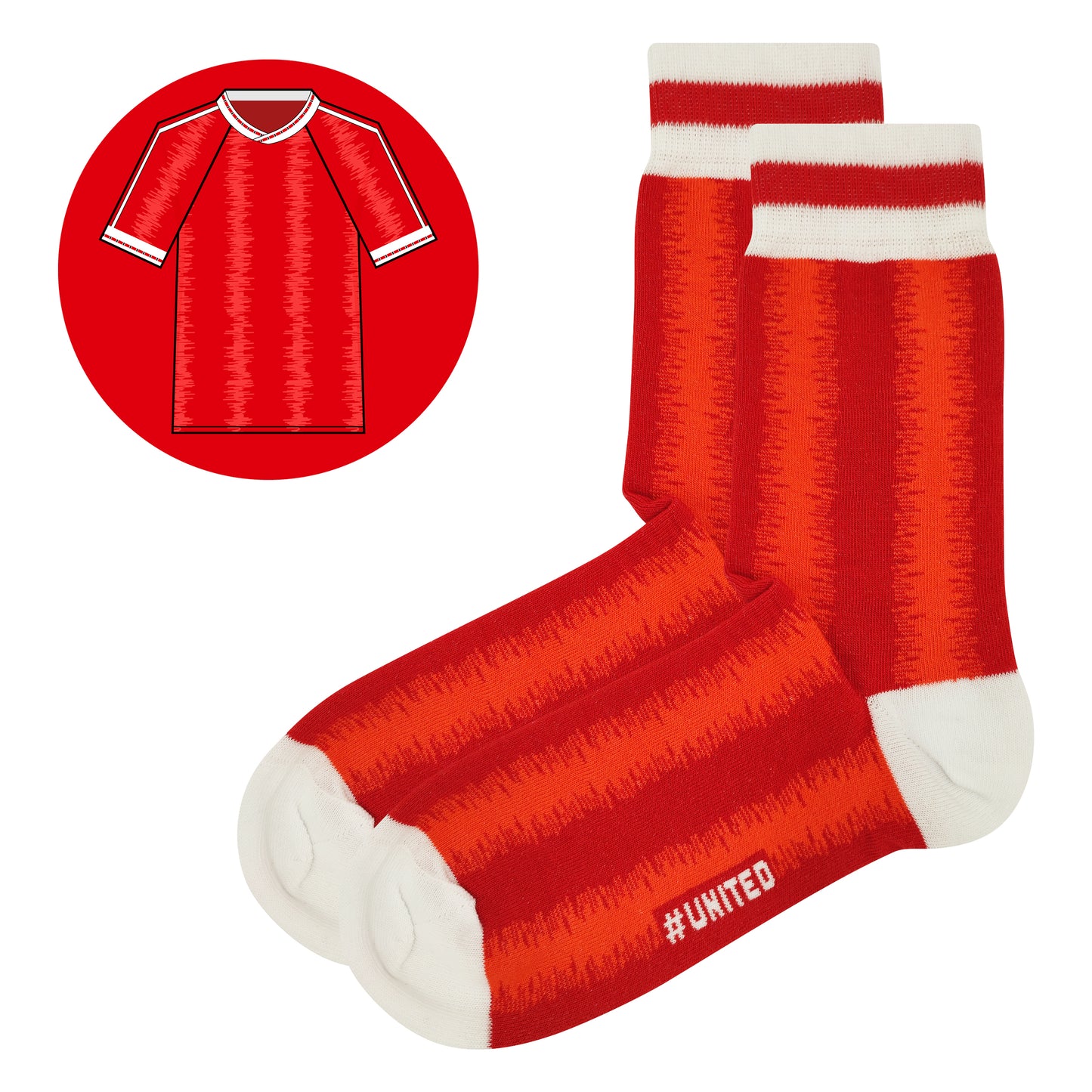 M.Utd - Retro Shirt Sock Gift Box | Size UK 7 - 11