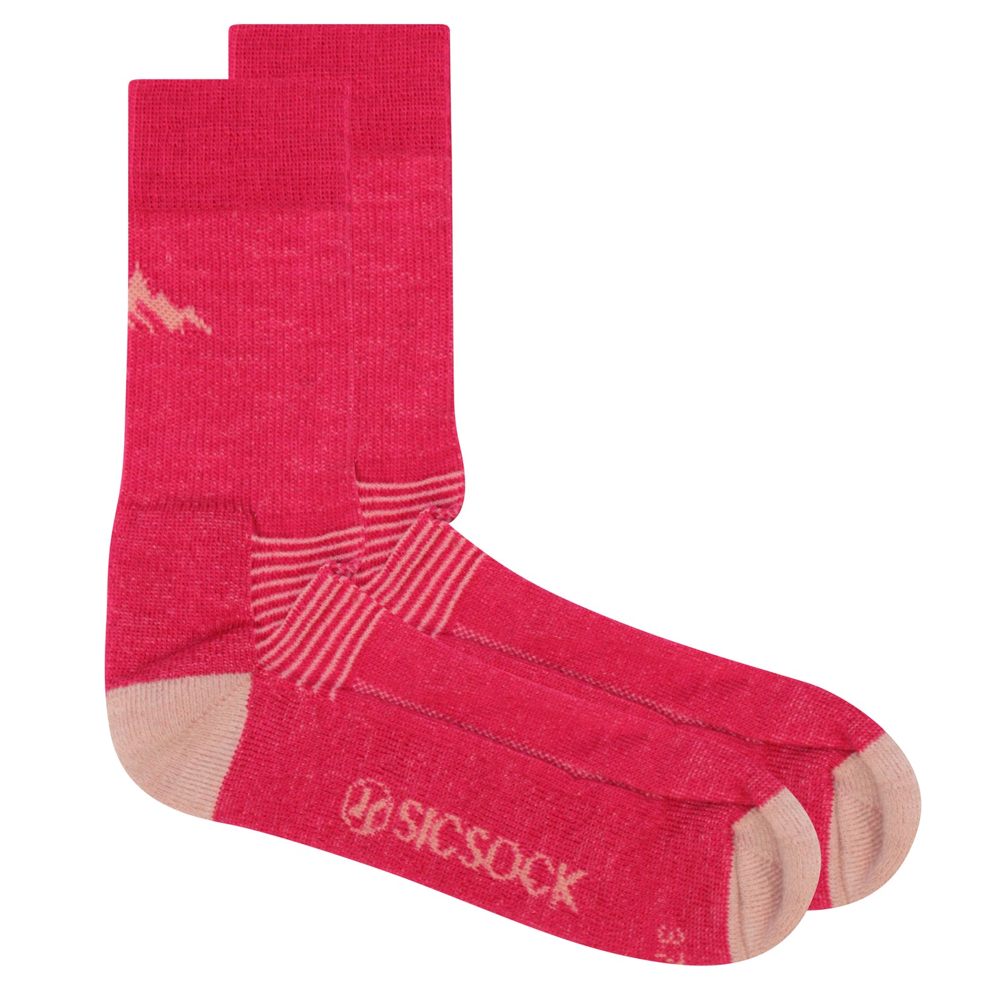 Wild Atlantic Merino Wool Hiking / Walking Socks | Pink | UK 4 - 7