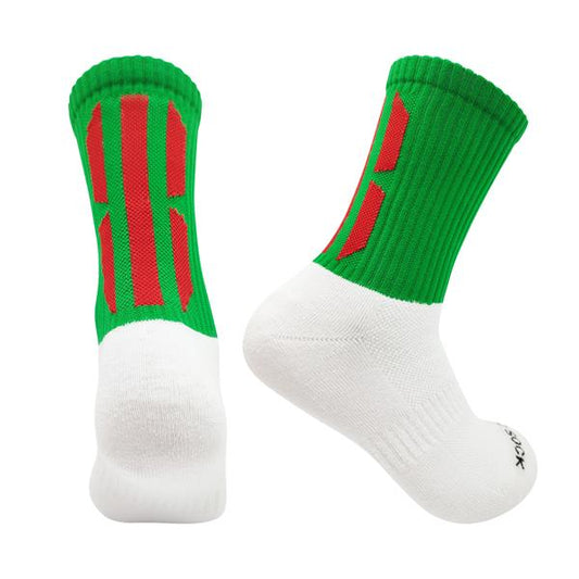 Gael-Tek Mid Socks For Gaelic Games | Green & Red