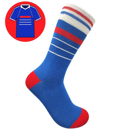 France - Home 98 | Retro Shirt Socks | Blue | Size UK 7 - 11