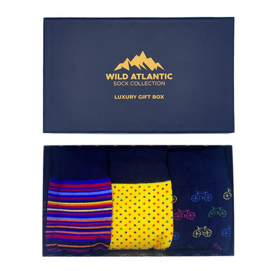 Luxury Cotton Design Socks - Skellig Gift Box Size UK 7 - 11