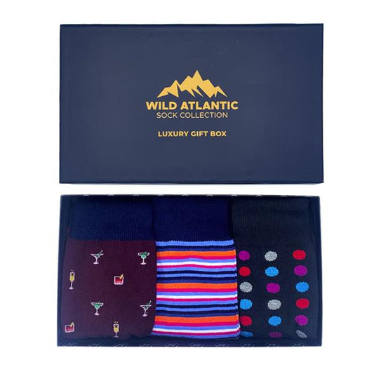 Luxury Cotton Design Socks - Moher Gift Box Size UK 7 - 11