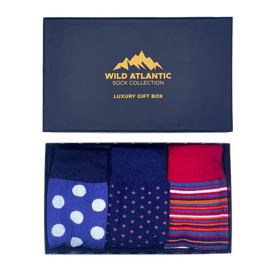 Luxury Cotton Design Socks - Mizen Gift Box Size UK 7 - 11