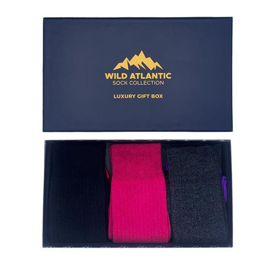 Luxury Cotton Ribbed Socks - Achill Gift Box Size UK 7 - 11