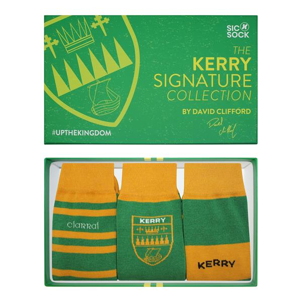 Kerry Retro Sock Gift Box | Signed By David Clifford | Size UK 7 - 11