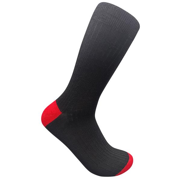 Wild Atlantic Sock Collection Luxury  Wool Ribbed Socks Black/Red | Men