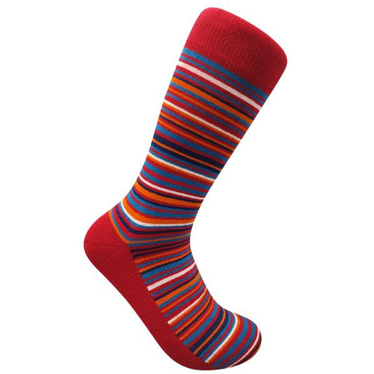Wild Atlantic Sock Collection Luxury  Red Stripe Socks| Men