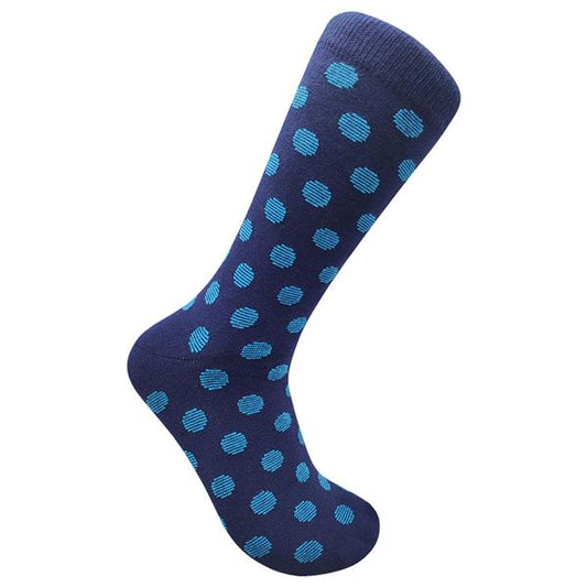 Wild Atlantic Sock Collection Luxury Navy Dot Socks