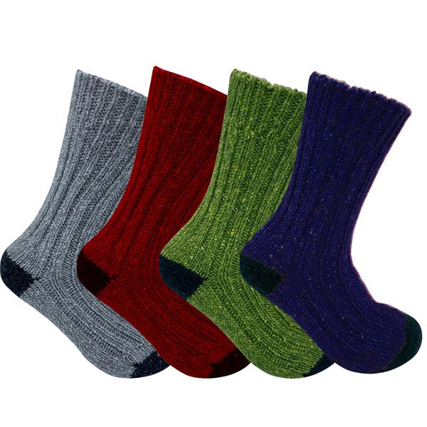 Tweed Wool Socks For Hiking / Wellington / Lounging Socks (4 Pack - Mens Bundle)